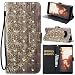 Produktbild Galaxy Note 8 Lederhülle,ZXK CO Glitzer PU Leader Wallet Tasche im Bookstyle mit TPU Silikon Innen Flip Case Schutzhülle für Samsung Galaxy Note 8 Brieftasche Handytasche mit Magnetverschluss, Standfunktion und Handy Gürtel-Gold Blumen