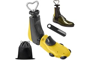 TUAKIMCE Boot Shoe Stretcher Men Women, 4-Way Shoe Tree Expander Stretch Width & Length, Adjustable Boot Stretchers for Women and Men Wide Feet，Yellow