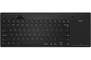 RAPOO K2800 Klawiatura Bezprzewodowa z zintegrowanym touchpadem, Komputerowa, USB, Klawiszami multimedialnymi, połączenie 2.4GHz, Zasięg pracy do 10 m, Czarna UI