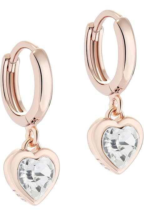 ted baker harrie heart drop huggie hoop earrings