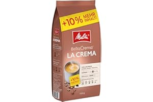 Melitta BellaCrema La Crema całe ziarna kawy, 1,1 kg, niezmielone, ziarna kawy do ekspresu do kawy, średnie palenie, palone w Niemczech, grubość 3