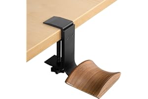 JICHENFANG Support de Casque avec 6cm Large Oreiller en Bois de Noyer Crochet Casque, Support pour écouteurs Réglable Casque Stand pour Tous Les Casques de Jeu/écouteurs de Bureau