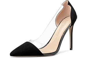 NobleOnly Mujer Transparente Zapatos de Tacón Pumps Tacón de Aguja 10CM High Heels