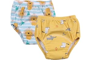 PBAHAUP Lot de 2 culottes d'entraînement pour bébé - Multicolore - Taille M (15-28 mois)
