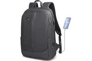 HEROIC KNIGHT Mochila Trabajo Portátil para Hombres y Mujeres Mochila Ordenador para 17,3 pulgadas Laptop Ligera Delgada Impermeable Mochilas Casual para Oficina Universidad Negocios Escuela Viajes-Negro