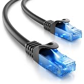 deleyCON 1m CAT.6 Ethernet Gigabit LAN Network Cable RJ45 CAT6 Patch Cable Compatible with CAT.5 CAT.5e CAT.6a Cat.7 - Black