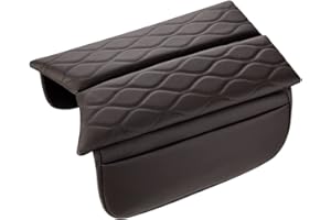 Karltys Center Console Cover for 2015-2021 Mercedes Benz C Class C300 /16-22 GLC X253 GLC300 /19-24 EQC 400 Accessories Leather Console Armrest Cover Protector with Storage Pockets (Brown)