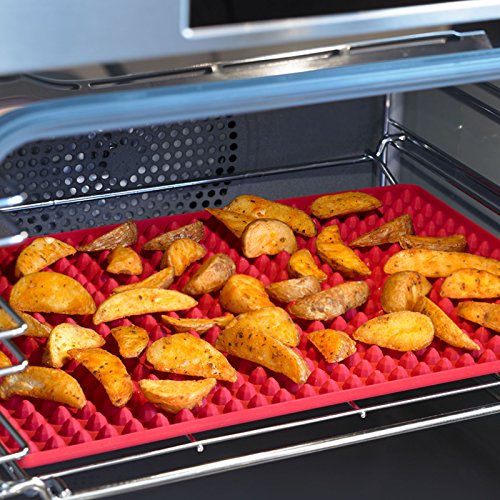 Westmark 30112260 Brat- und Backmatte Crispy, Silikon, rot, 28 x 40 x 1 cm - 3