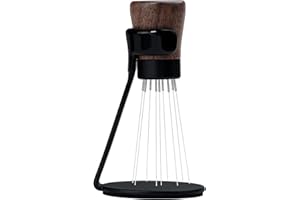 Normcore WDT Tool V2.1 avec support, 9 broches de 0,23 mm, technique de distribution Weiss, agitateur à café magnétique avec 16 aiguilles supplémentaires, poignée en bois de noyer américain, nouvelle