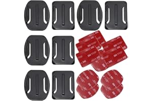 TXErfolg 8 Pcs Replacement Flat Curved Adhesive Mounts 3M Sticky Helmet Mount Compatible with GoPro Hero 1/2/3/Suptig Action Camera DV
