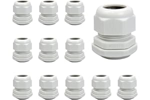 SMTFCTY 12 Stück Kabelverschraubung Set M32 x 1.5 Wasserdicht Einstellbar 3-21mm IP68 Kabelverschraubungen,Kabelanschlüsse mit Gegenmutter Kunststoff für Outdoor, Garten, Schaltkasten Abzweigkasten
