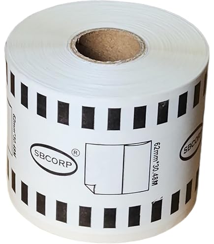 IDIK Replacement Labels For Brother DK-2205 - 62mm X 30.48m Continuous Thermal Paper Label Rolls
