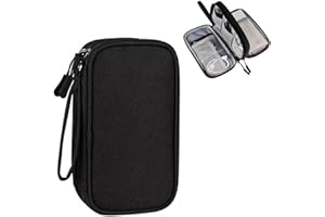 COYUN Reise Zubehör Organizer Tasche, Externe Wasserdicht Elektronik Tasche Organizer, Tragbare Elektronische Kabeltasche für Handy Ladekabel USB Powerbank (Schwarz)