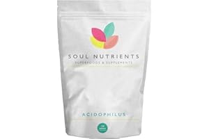 Soul Nutrients | Lactobacillus Acidophilus Probiotic Tablets(120) | High Strength 550m CFU | Live Probiotic for Healthy Digestion Gut & Bowel | Vegan Probiotic
