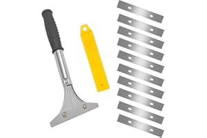 OTHMRO ‌Heavy Duty Wallpaper Scraper, 10 Replacement Blades, Decoration Tools Wallpaper Remover, Effortless Removal for Wallpaper, Floor Tiles & Stubborn Materials