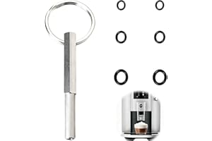 Ruvan Clé À Tête Ovale, Outil De Réparation De Machine À Café, Embout À Tête Ovale, Avec Porte-Clés Et 6 Anneaux En Caoutchouc, Pour Jura/Krups Siziliana/AEG Entièrement Automatiques
