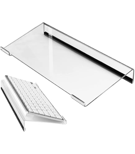 Arrovarp Support De Clavier Incliné, En Acrylique Ergonomique,Plateau Pour Clavier En Acrylique Transparent, Support De Clavier D'ordinateur Ergonomique Incliné Pour Bureau, Maison, École