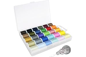 RENKE 30 Color Handy Polyester Sewing Threads,Cotton Thread,Durable and Plentiful Supply for Your Sewing Needs(45 m / 50 yds Each roll)