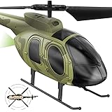 VATOS 2.4G Ferngesteuerter Hubschrauber: Camouflage Militär RC Flugzeuge mit Gyro | 3 Kanäle positioniert Höhe Indoor RC Heli