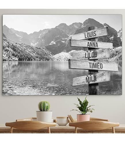 Tableau Déco Sur Toile Intissé - Motif « Famille Maison » - Réf M-A-0937-b-a - Murando