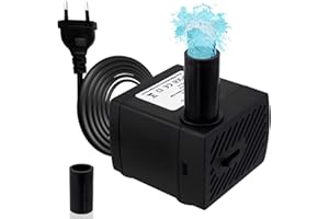Awroutdoor Pompe À Eau Submersible 5W, Pompe De Bassin Ultra-silencieuse,Pompe À Eau Petite, 350L/H Pompe D'aquarium Pour Bassin Fontaine Aquarium Jardin,Pompe Submersible 2 Gicleurs 8mm-13 Mm