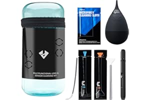 VSGO Kit de nettoyage pour appareil photo VS-A7E,Bouteille portable,Souffleur d'air,Stylo de nettoyage,Chiffon de nettoyage pour appareil photo reflex numérique Canon, Nikon, Pentax, Samsung, Fuji