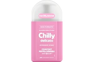 Chilly, Detergente Intimo Delicato, Comfort per le pelli sensibili, con Anti-Odor, Per L'Igiene Intima, arricchito con Aloe e Hamamelis dalle proprietà addolcenti, pH 5, Clinicamente Testato - 300 ml