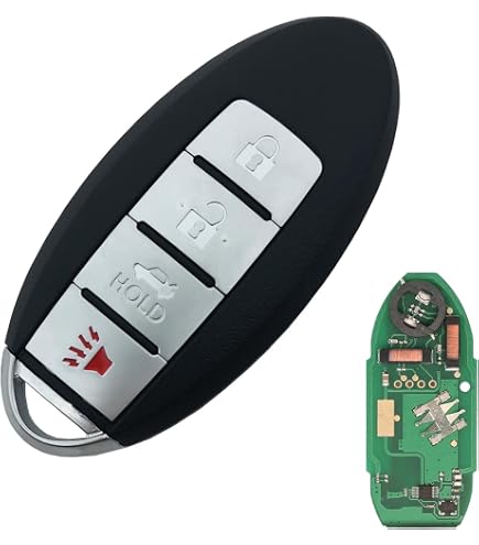 Unifizz 4 Buttons Replacement Smart Proximity Insert Keyless Entry Remote Key Fob Black 433MHz