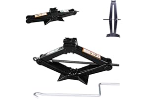 DICN 2 Tonne Vehicle Scissor Jack with Handle Heavy Duty 4.2-15 Inch Lifting Jack Hand Screw Compact Manual Lift Car Tyre Repair Changing Tool Steel Black