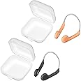 2 Pcs Swimming Nose Clip Unisex Adult Swimming Competition Nose Clip Training Nose Plugs Swimming Competition Protector with Storage Cases for Adults Water Sports Pool