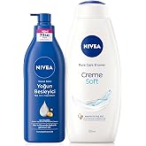 Nivea Creme Soft Kremsi Dokunuş Duş Jeli 750ml ve Besleyici V&uuml;cut S&uuml;t&uuml; 400ml, Nemlendirici, Kuru Cilt