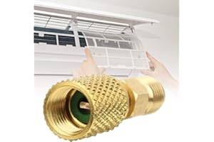 Niiyen R410a Klimaanlage Schlauch Adapter, A/C 1/4 Zoll Stecker auf 5/16 Zoll Buchse SAEs Adapter, für R410a Mini Split System Klimaanlagen, HLK und Kühlservice, stabile Leistung(Hose Pump Coupler)