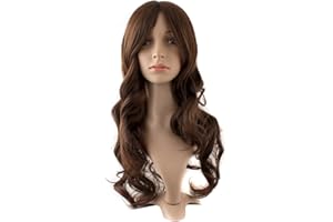 MapofBeauty 60cm/ 24 pulgada largo rizo seorita rizo Pelucas (Ligero marrón)