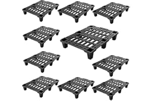 EMPOTEC Bancale Pallet 80x60x14 cm Peso 2,3 Kg Mezzo 1/2 Bancale in Plastica Molto Resistente Nero Ideale per Spedizioni con Bordo Perimetrale Portata Statica 600 kg Portata Dinamica 250 Kg Made in Italy (10)