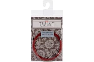 ChiaoGoo Set di ferri da maglia, piccoli, in acciaio legato, rosso, intercambiabili, cavo 75 cm, pizzo rosso intrecciato, 1 pezzo