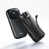 Mcdodo MC-8520 10000mAh 22.5W PD &amp; QC Hızlı Şarj Dahili Kablolu Powerbank Siyah (Type-c/Lightning/Usb-A)