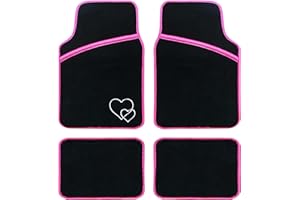 Enerfero Alfombrillas Coche,Juego Alfombrillas para Coche Universales Alfombra de Moqueta para Vehículo, Antideslizantes 4 Piezas Negro/Azul (024618)