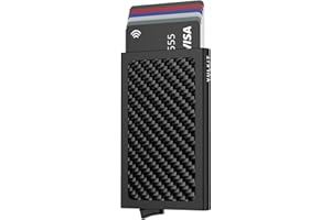 VULKIT Credit Card Holder RFID Blocking, Slim Metal Card Holder Pop Up Front Pocket Card Wallet for Men Holds 5 Cards