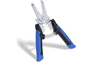 VCELINK Pinza Spelafili e Taglierina, 3 in 1 Pinza Spelafili/Taglierina/Crimpatrice, Strumento Manuale Multifunzionale per Filo Pieno e Trefoli