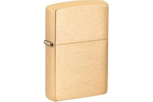‎ZIPPO Zippo Zapalniczka Sztormowa, Szczotkowany Mosiądz, Model Podstawowy, z Możliwością Napełniania, Wielokrotnego Użytku, Płomień Odporny na Wiatr, w Pudełku Prezentowym, Made in USA