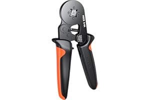 Pinza Crimpatrice,Preciva Crimpatriatura Seghettata a 4 Lati, 0,25-10mm²Utensile per Crimpatura Puntale,pinza crimpatrice capicorda,Pinza Puntalini Elettrici per Terminali di Estremità Cavo