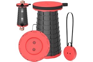PLOGGING 2025 Taburete Plegable Portátil, Taburete Telescópico Ligero y Duradero para Actividades al Aire Libre como Viajes, Pesca, Senderismo y Camping MAX Cargando 200 kg con Carabinero