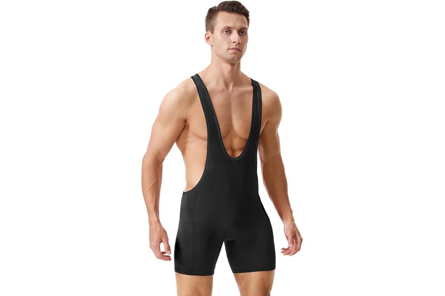 LORSPORTCH Men's wrestling singlets, Powerlifting Singlet, Standard Singlet for Men, Active Sleeveless Bodysuit Wrestling Uniform Leotard Jumpsuits