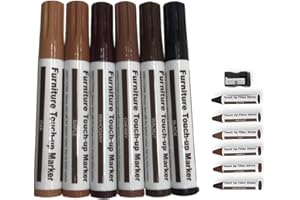 Pacienjo Reparación de arañazos de muebles | Juego de rotuladores de reparación de arañazos de madera de 6 colores - Juego de herramientas de reparación profesional para manchas, arañazos, suelos de