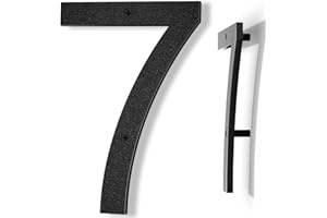 Yafimea 20 cm Hausnummer Schwarz, Große wetterfeste Hausnummer aus Kunststoff mit Schraubmontage, 3D Floating-Effekt für Außenbereich, Wand oder Zaun (7)