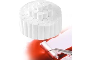 FIZZIX 50PCS Dental Cotton Rolls – Premium Cotton Wool Rolls for Oral Care, Soft, Highly Absorbent, Ideal for Dental Procedures, Cleaning, and First Aid