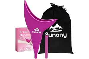 Sunany Damski pisuar, silikonowy żeński pisuar z lejkiem, przenośny do stania dla kobiet, wielokrotnego użytku damski pisuar, na zewnątrz, zajęcia, kemping, podróże