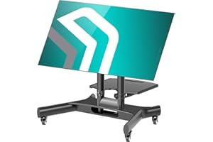 ‎ONKRON ONKRON Stojak na telewizor na kółkach dla ekranów 32" - 70" do 45 kg - Uniwersalny, regulowany i nachylany podstawa TV z maksymalnym VESA 600x400 - Wózek na telewizor z kółkami, czarny TS1350-B