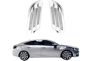 GKKBUFF 2 PCS Flying Wing Universal Hood Air Vents Car Hood Scoop Air Vent Wing Trim Fender Vent Universal Exterior Hood Air Vent Outlet Wing Trim Fit Exterior Glossy Trim Cars and Accessories (Plating)
