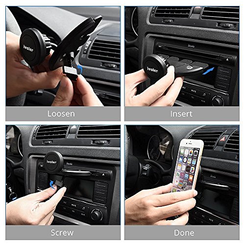 iVoler Porta Cellulare Auto per CD Slot-Porta Cellulare Magnetico Universale da Auto per CD Slot, Supporto Auto Smartphone **360 Gradi di Rotazione** per iPhone X / 8 / 8 Plus / 7 / 7 Plus / 6(s) / 6(s) Plus / SE / 5s / 5, Samsung Galaxy S9 / S9+ / S8 / S8+ / S7 / S7 Edge / S6 / S5 / J5 / A5, Asus Zenfone 3 / 4, Huawei, Google Nexus, LG, Nokia, Blackberry, Xiaomi, Lenovo, HTC, ecc.